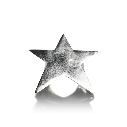 BIG A** STAR RING .925